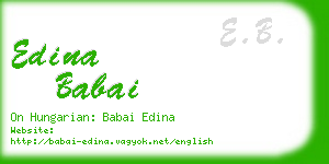 edina babai business card